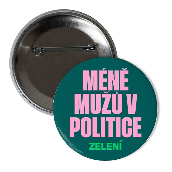 Méně mužů v politice, placka